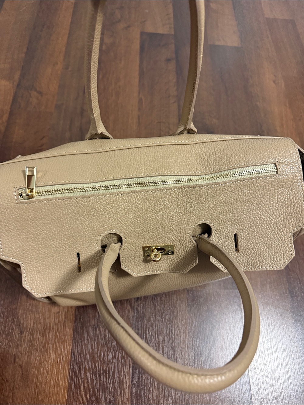 MADBAG Classic Structured WomenbBag in Beige - Picture 2 of 6